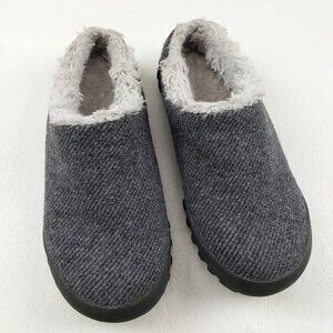 Bogs B Moc Moccasin Wool Slipper Womens 9 Gray Slip On Lined Rubber Sole Shoe
